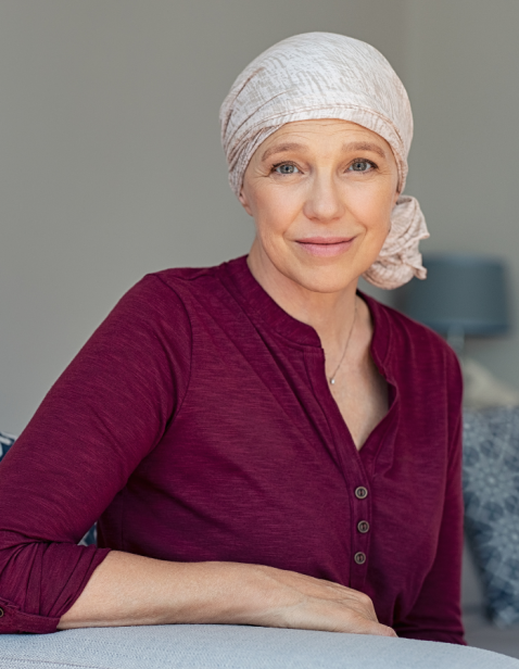 A woman who receives oncology skincare treatment